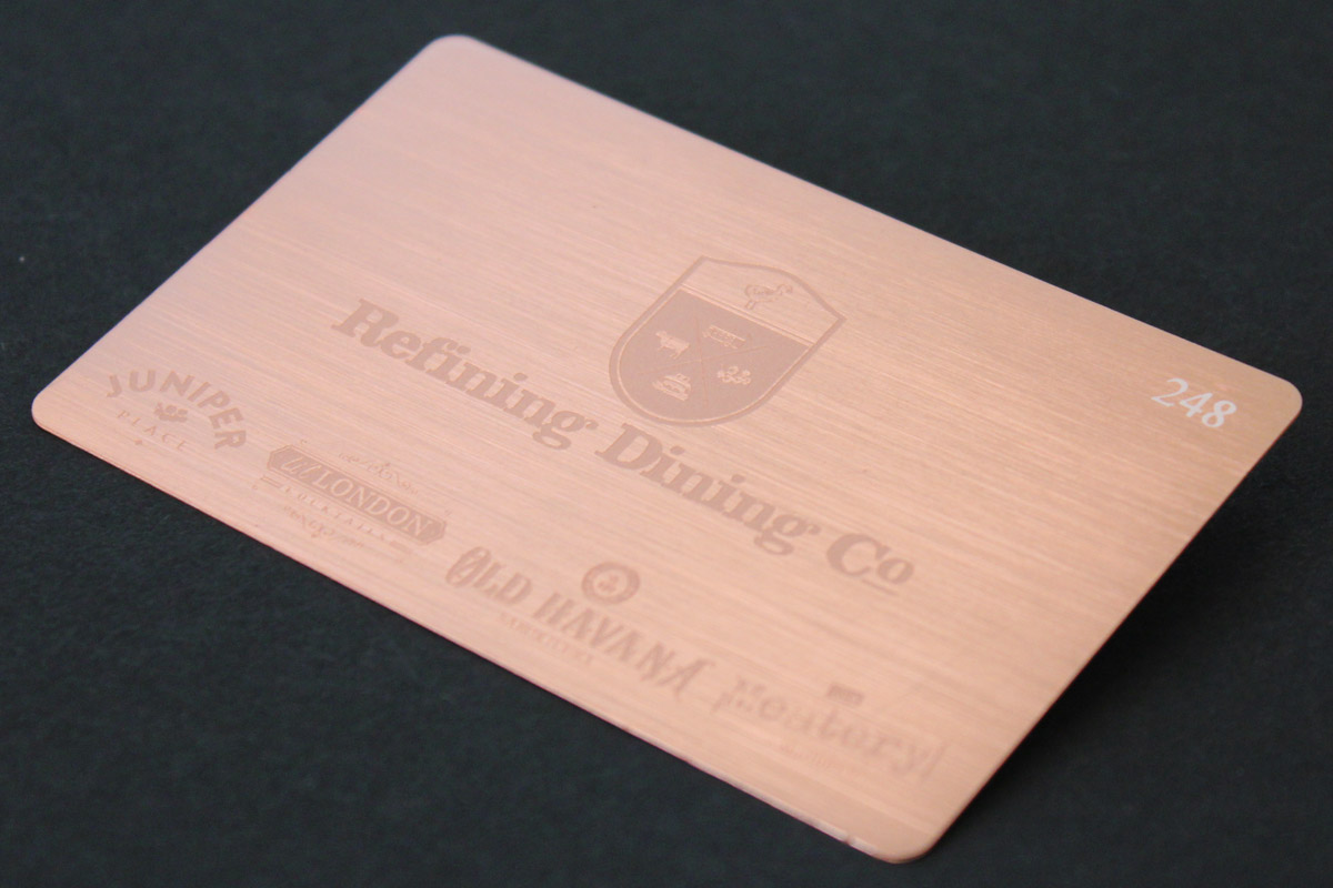 Brushed Rose Gold Metal Business Card